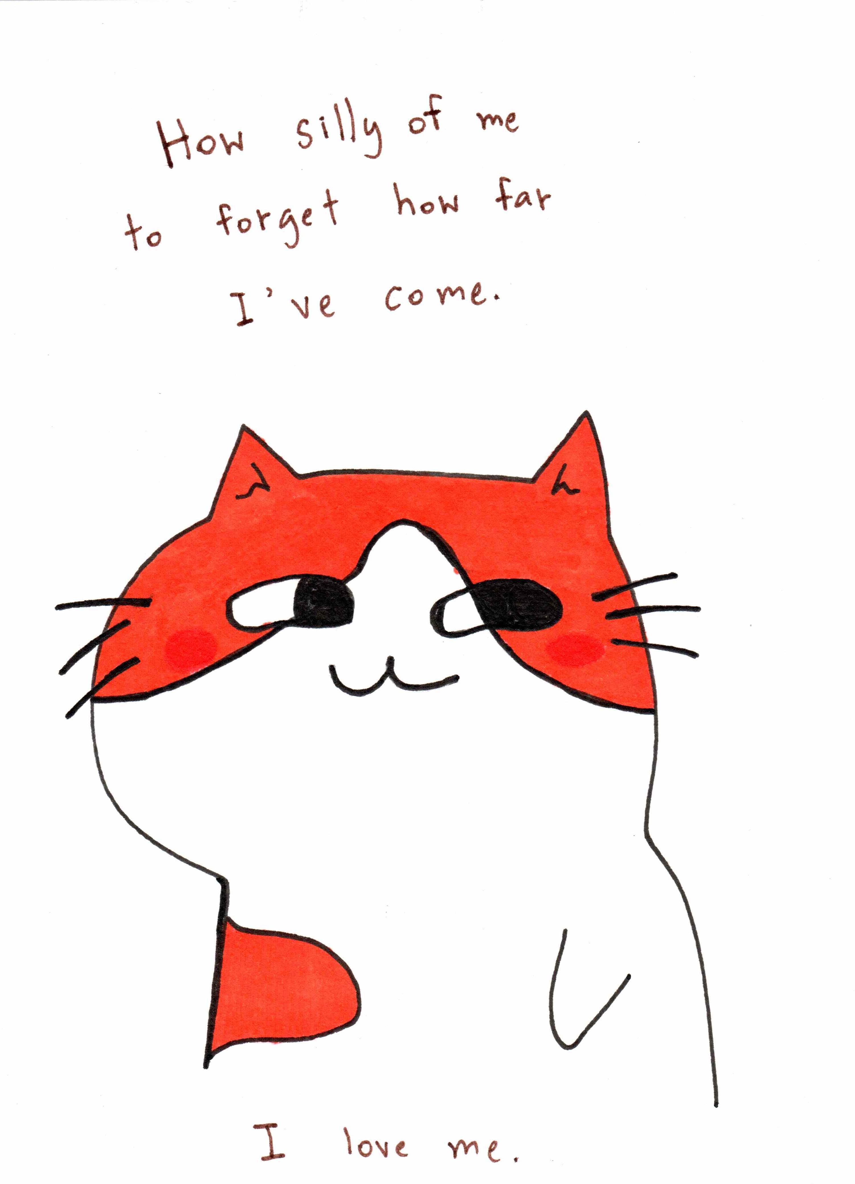 Source image for Self-Loving Cat Reflects on Personal Growth Journey