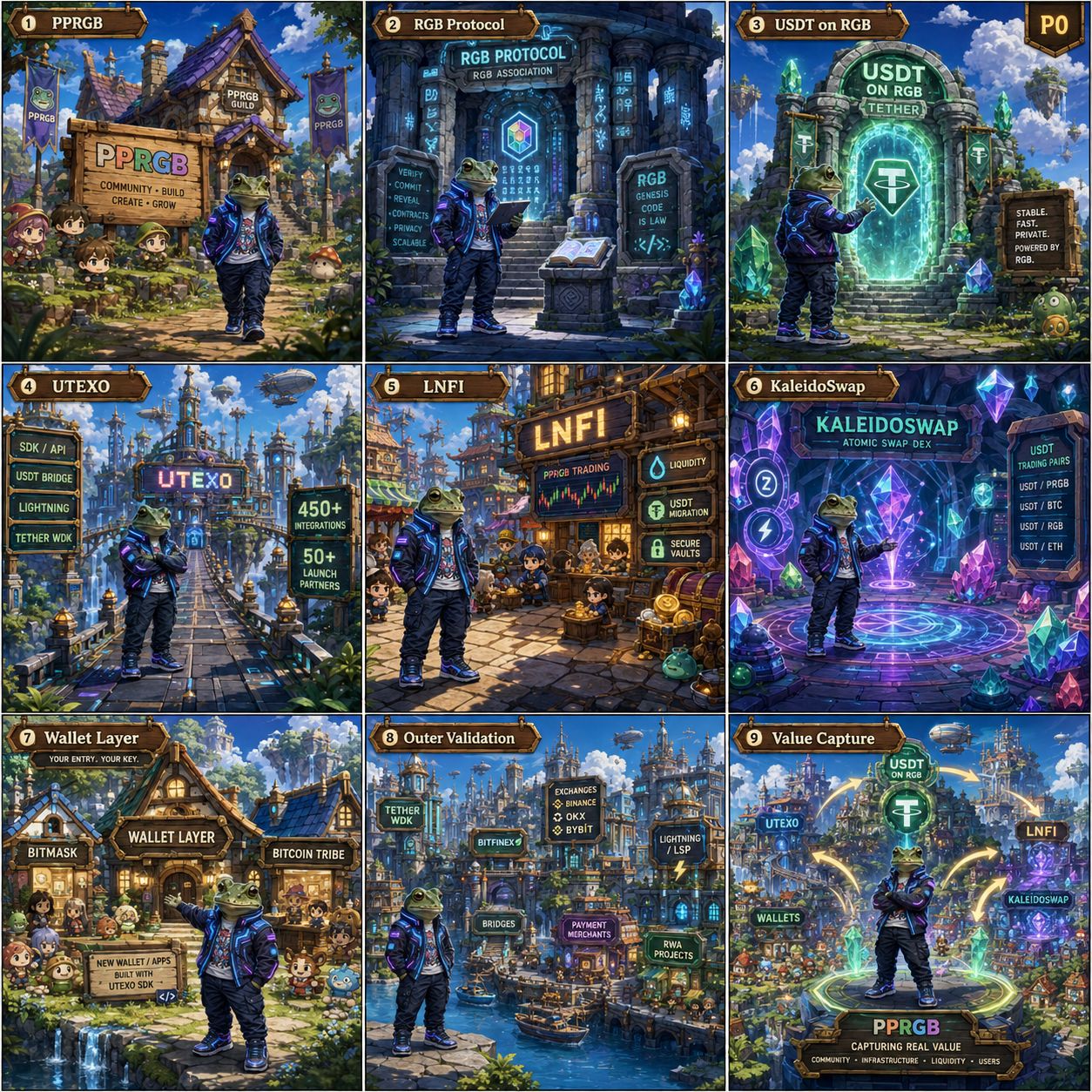 Source image for Frog Mascot Tours Fantasy Blockchain Theme Park Nine Frames