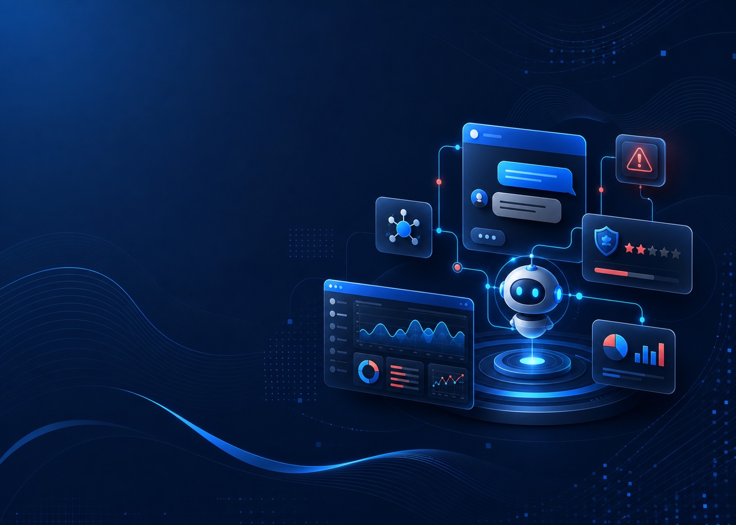 Source image for Futuristic AI Robot Data Interface with Glowing Blue Motion Graphics