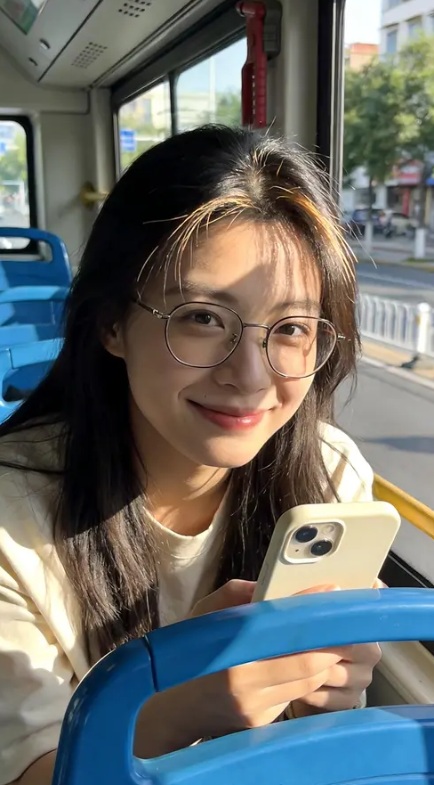 Source image for Woman Throws Phone Out Bus Window in Shocked Reaction