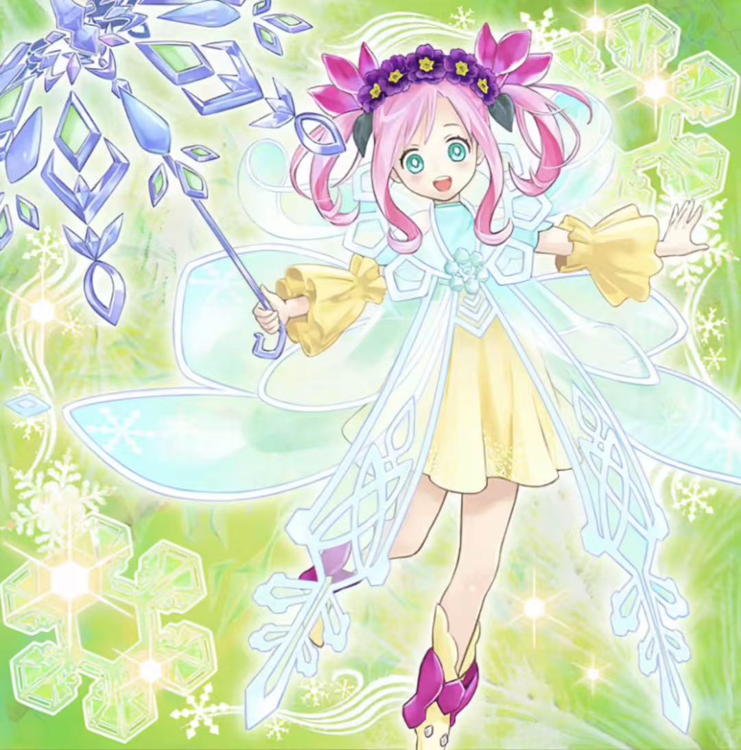 Source image for Anime Fairy Girl Casting Sparkling Ice Magic with Crystal Wand