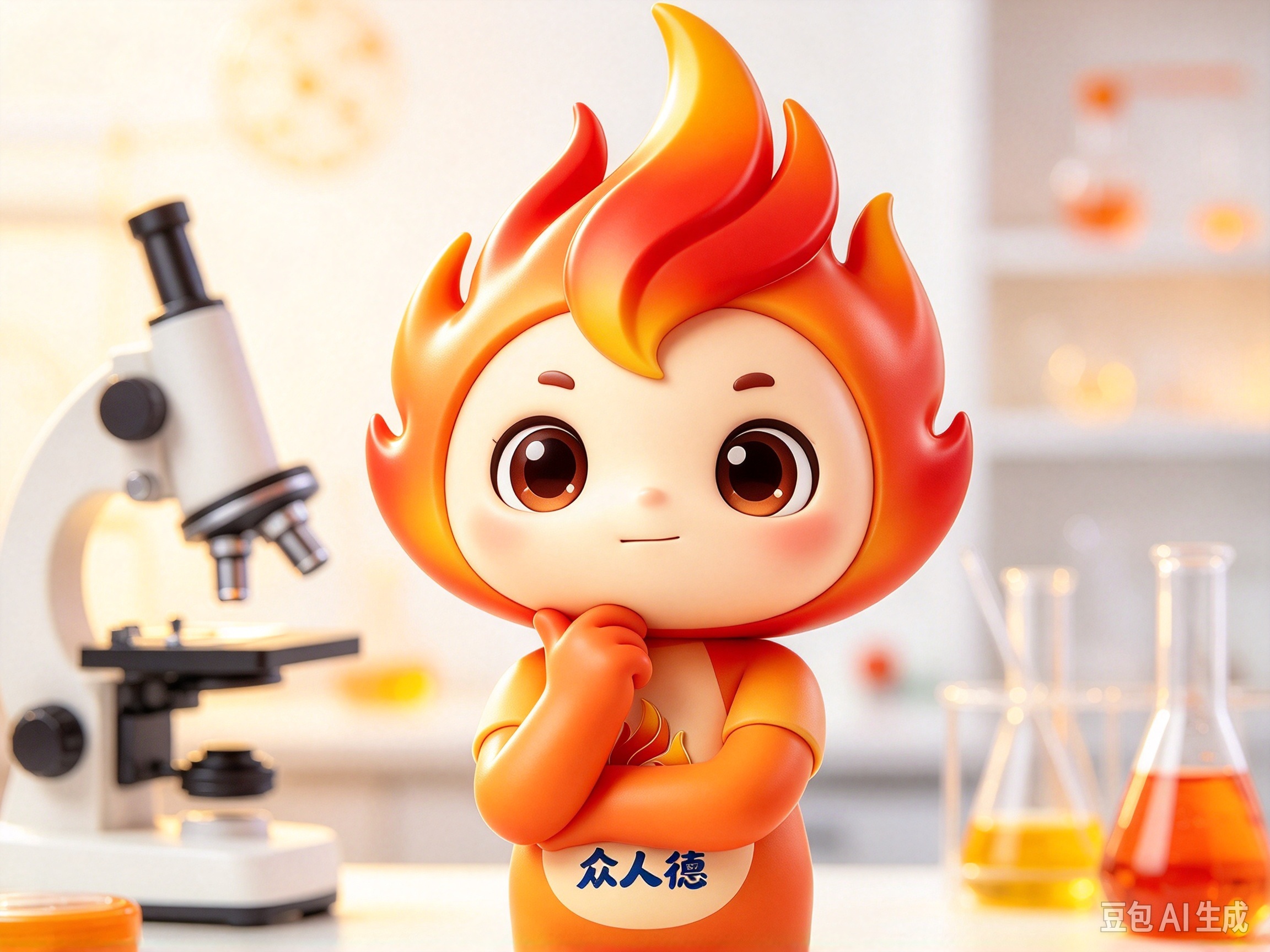 Flame Mascot Delivers Scientific Monologue in Lab Setting | MemeVideo