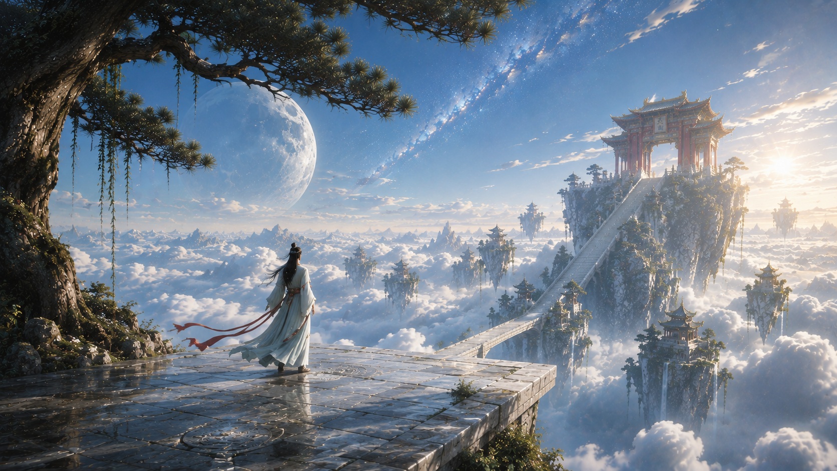 Source image for Cultivation Master Gazing at Celestial Floating Mountains