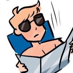 Source image for Cool Cartoon Character Reading News with Sunglasses on Blue Chair