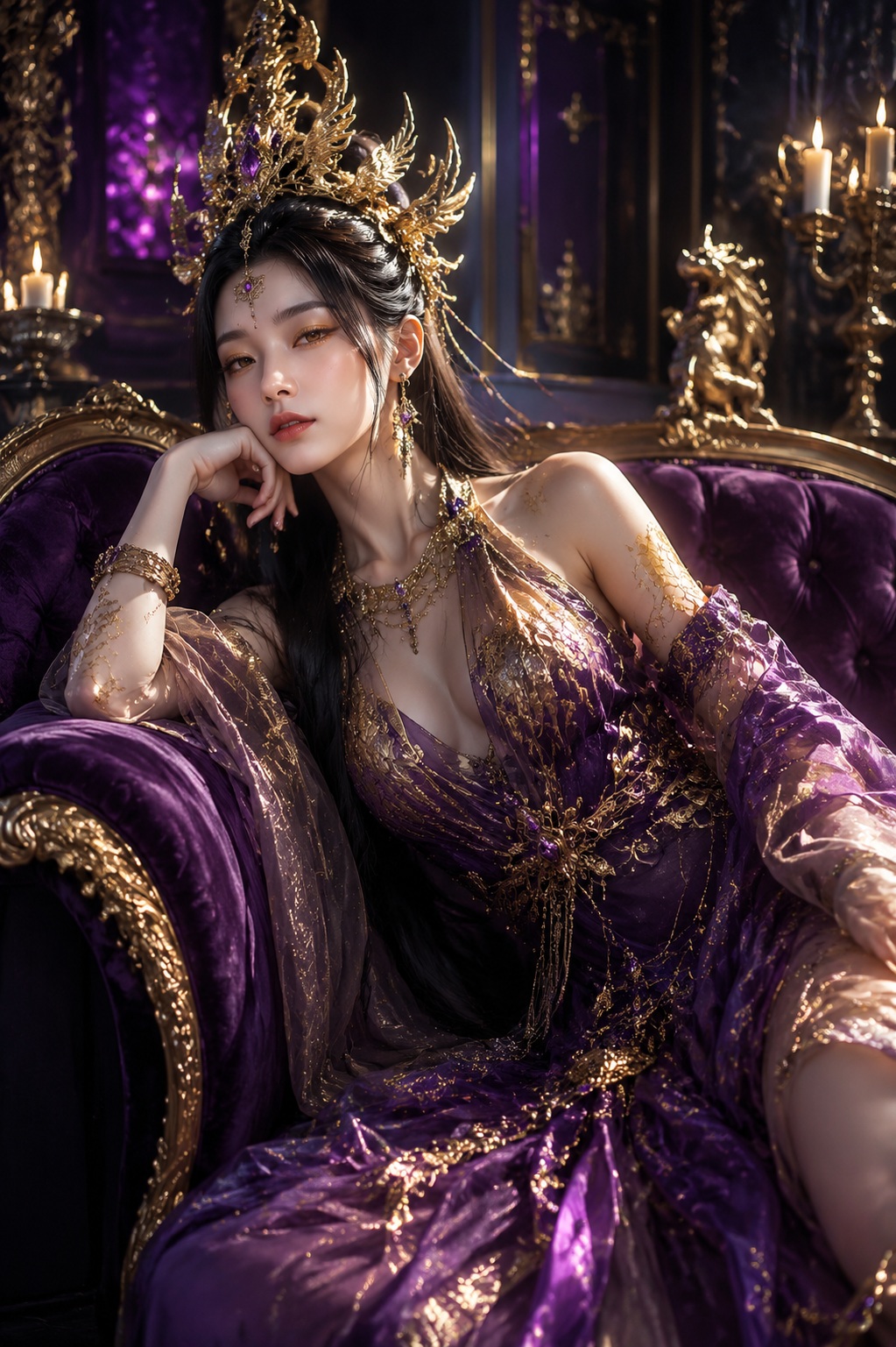 Source image for Regal Fantasy Queen Boredom on Velvet Throne