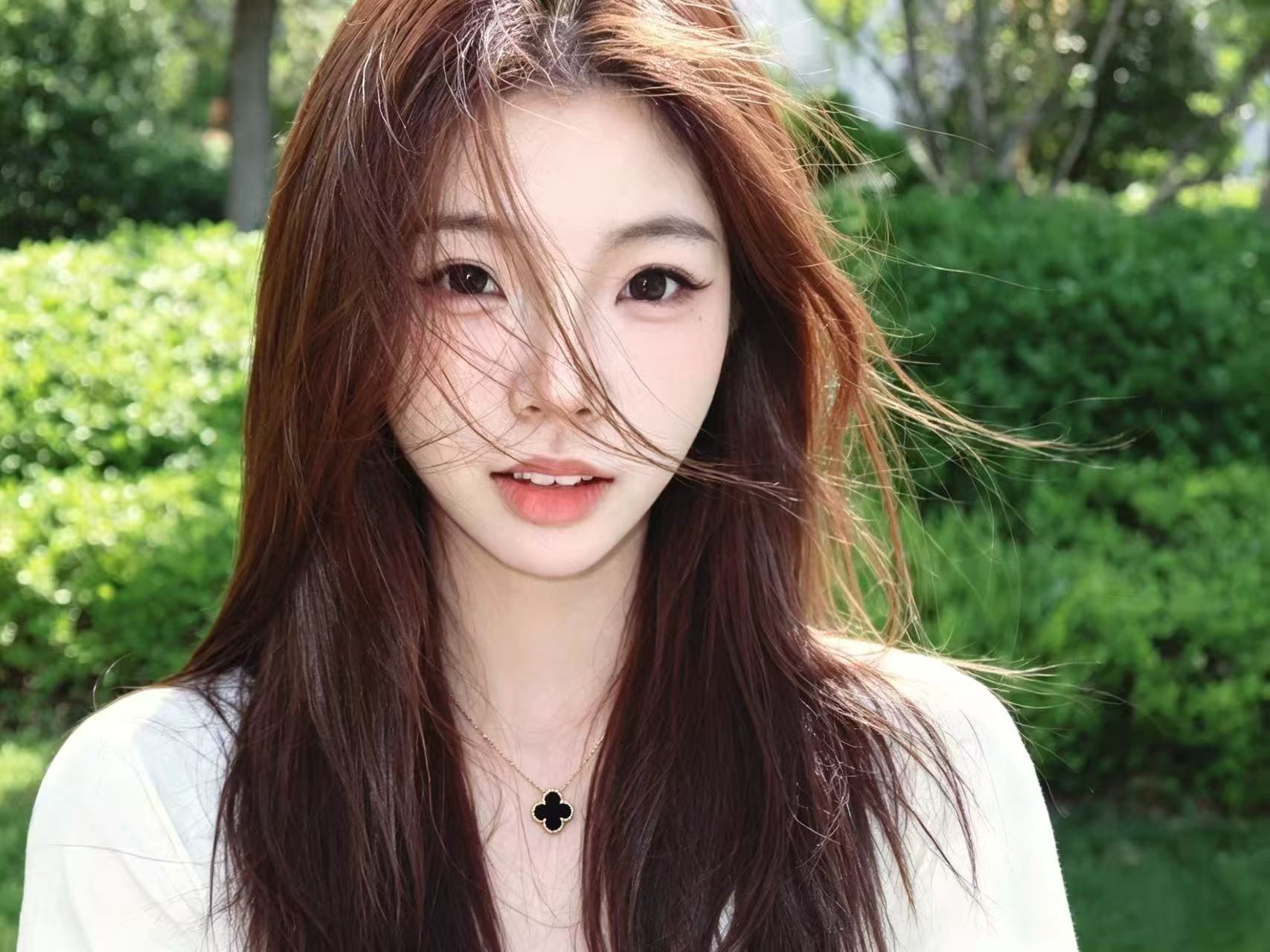 Source image for Windblown Hair Reveal and Playful Blink Portrait