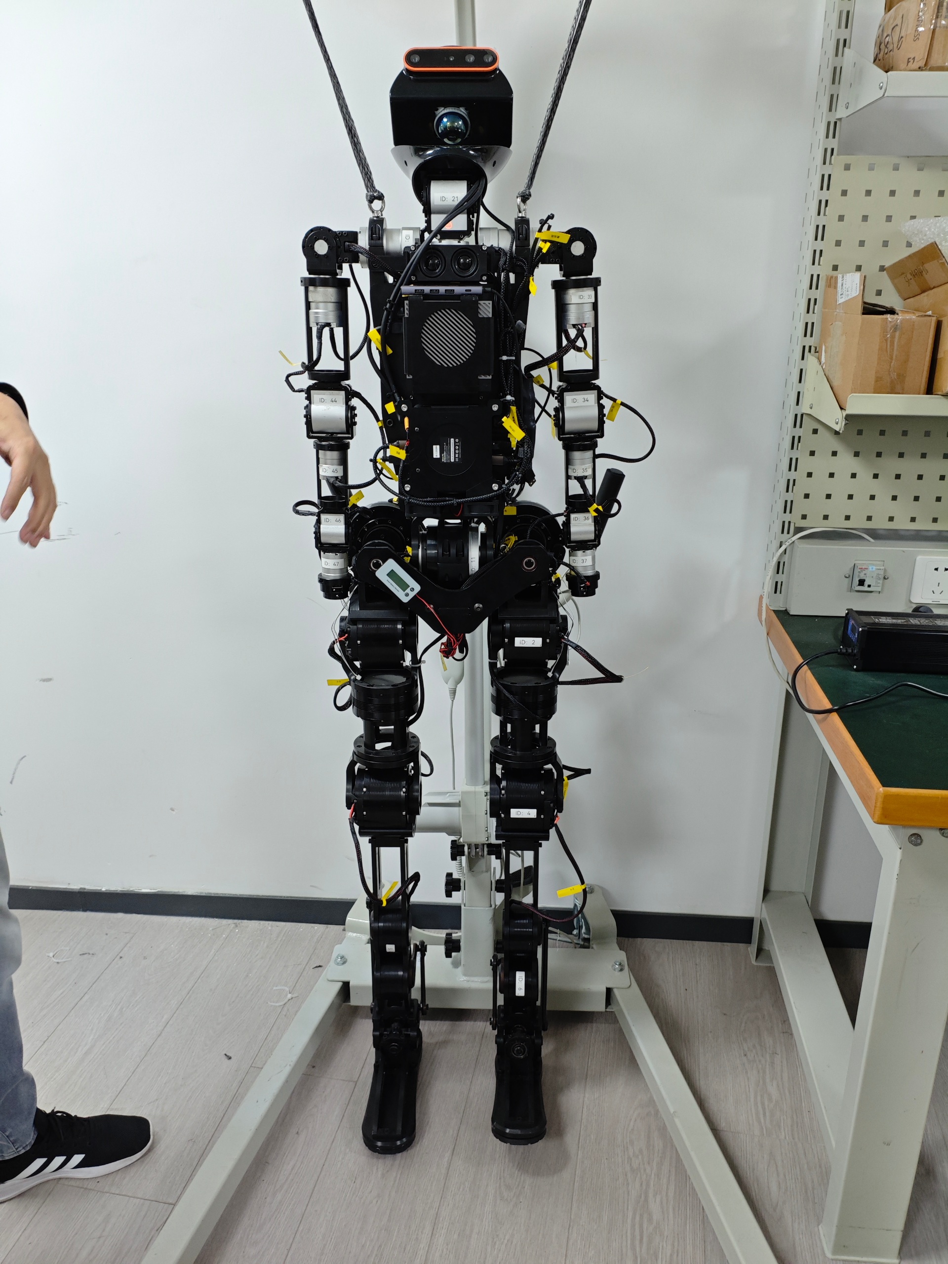 Source image for Exposed Robot Steps Forward Pointing Finger with Mechanical Clanks