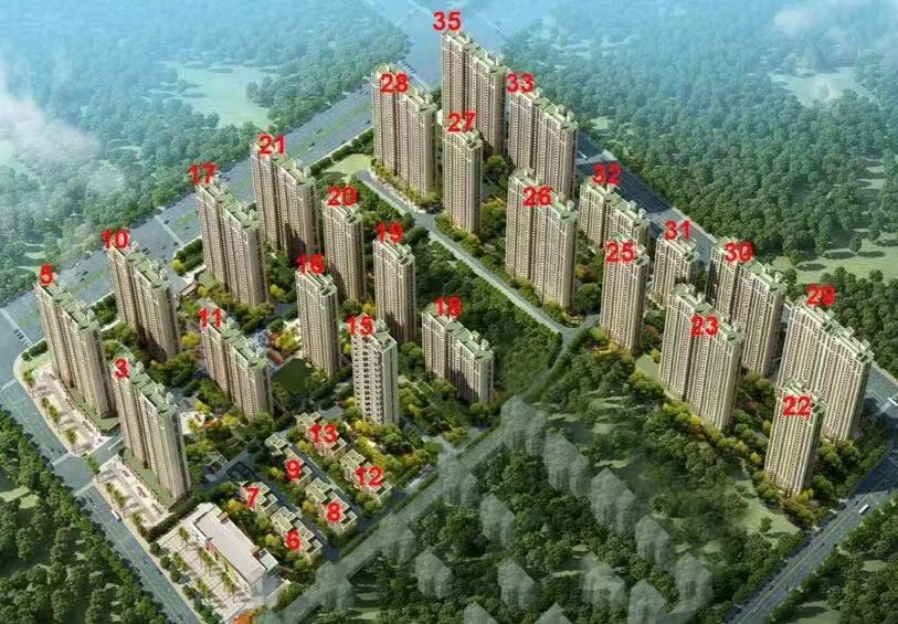 Source image for Aerial View of Numbered Residential High-Rise Complex