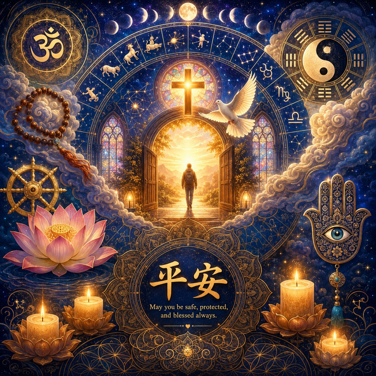 Source image for Spiritual Journey Through Sacred Symbols and Celestial Light
