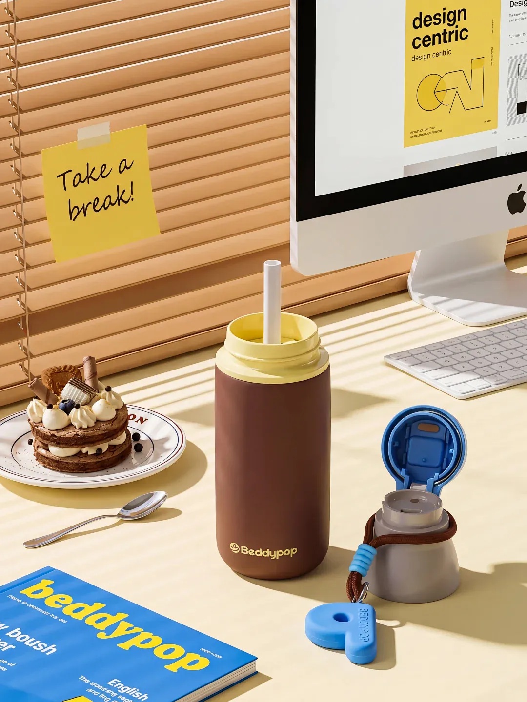 Source image for Beddypop Thermos Office Break Scene with Sunlight Shadows