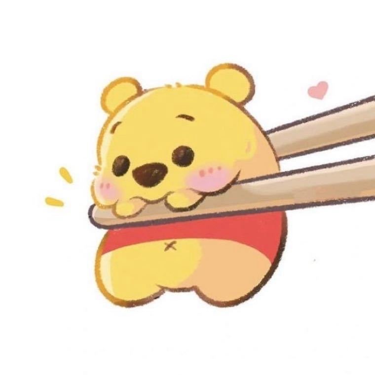Source image for Cute Cartoon Bear Held by Chopsticks with Floating Heart