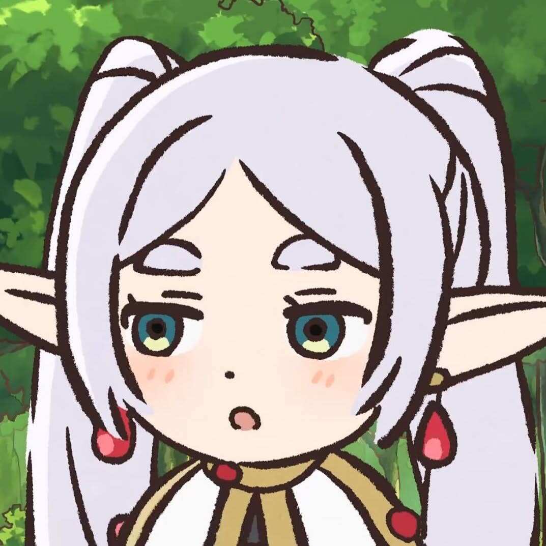 Source image for Chibi Elf Girl Reacts with Confused Blink in Forest