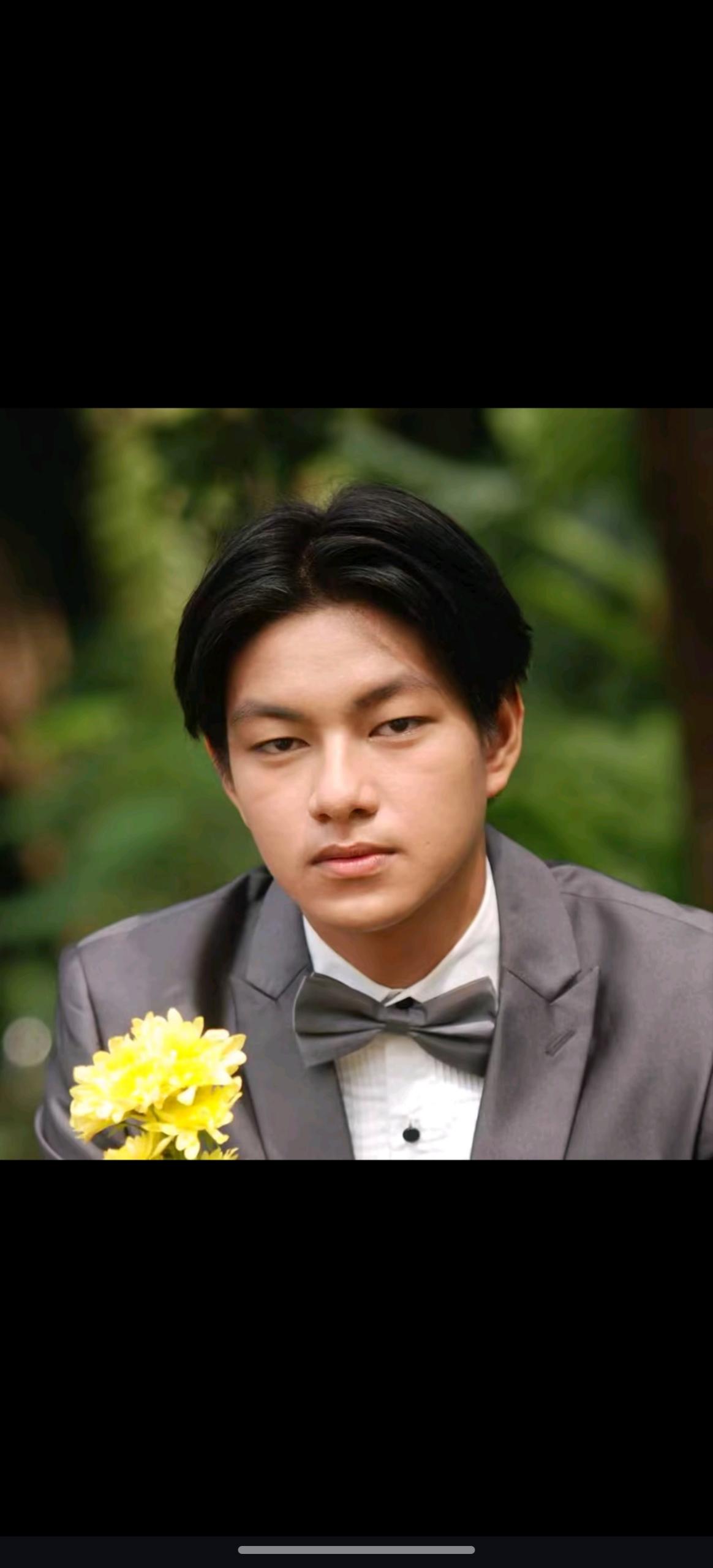 Source image for Formal Portrait with Gentle Breathing and Yellow Flower Touch