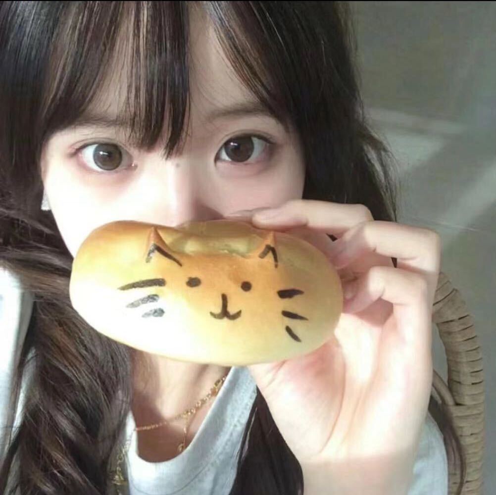 Source image for Girl Holding Cat Bread Makes Surprised Eyes