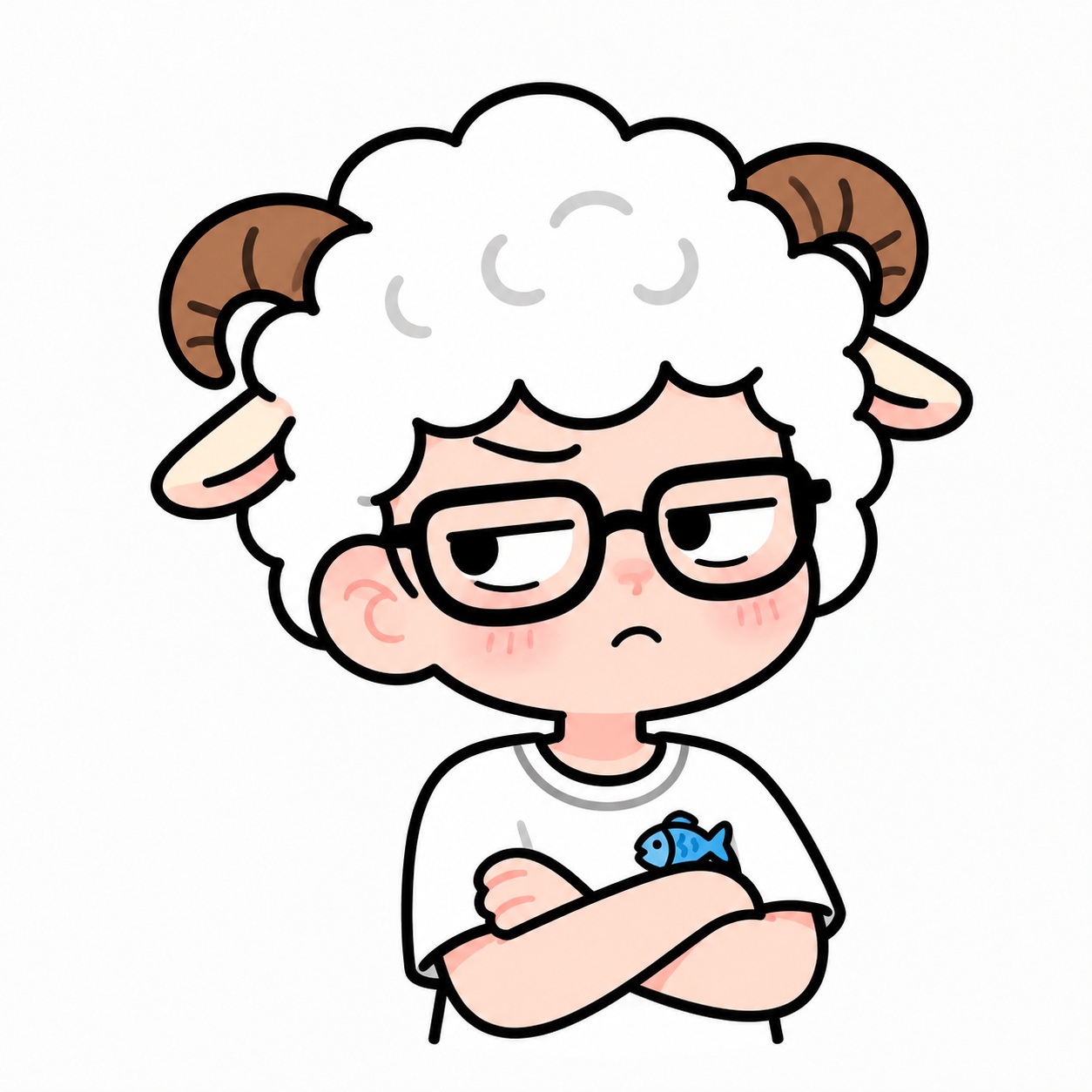 Source image for Grumpy Sheep Boy Gets Crows Flown Over Head with Stress Lines
