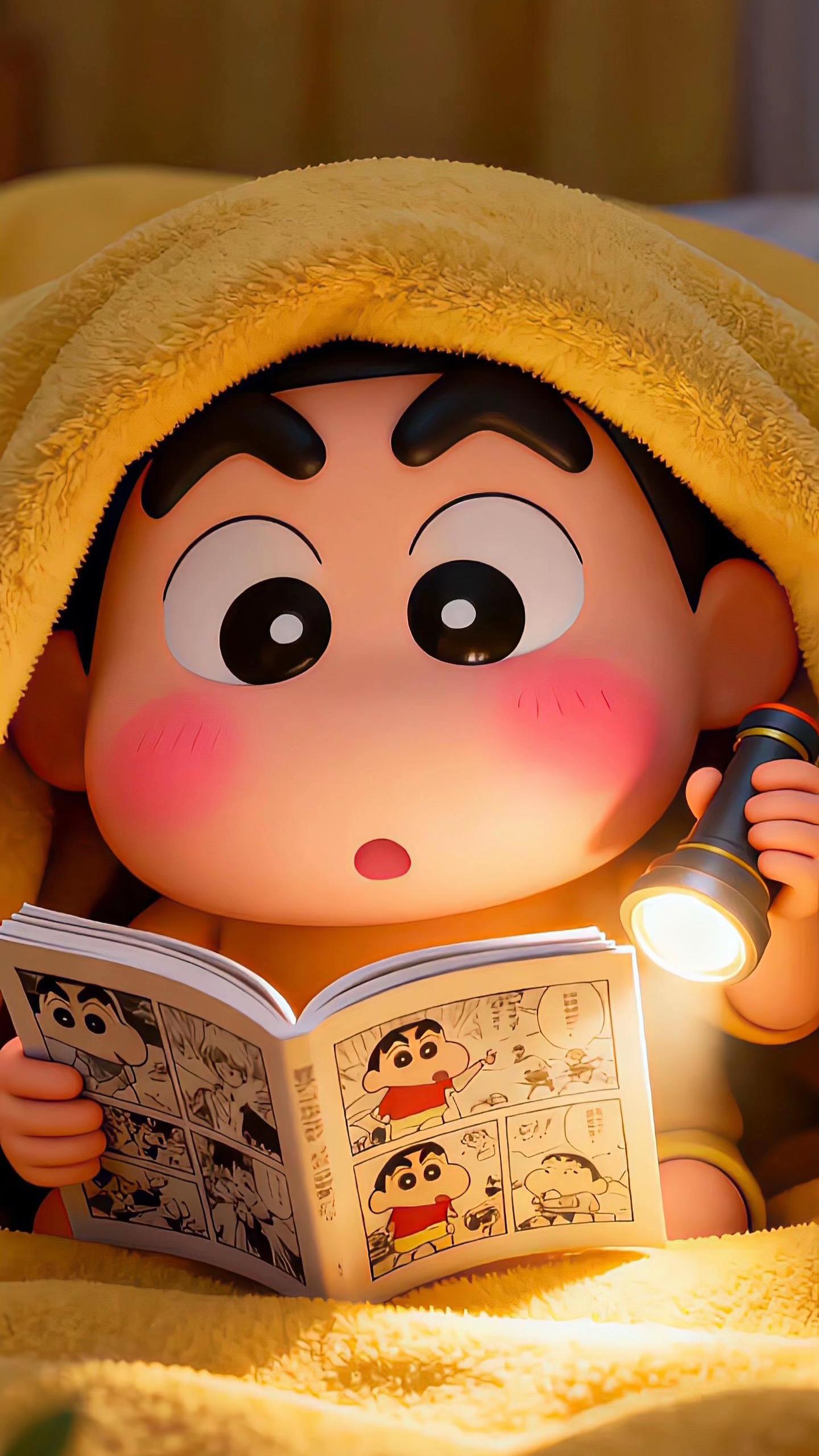 Source image for Scared Cartoon Boy Covers Eyes as Blanket Slides Down While Reading
