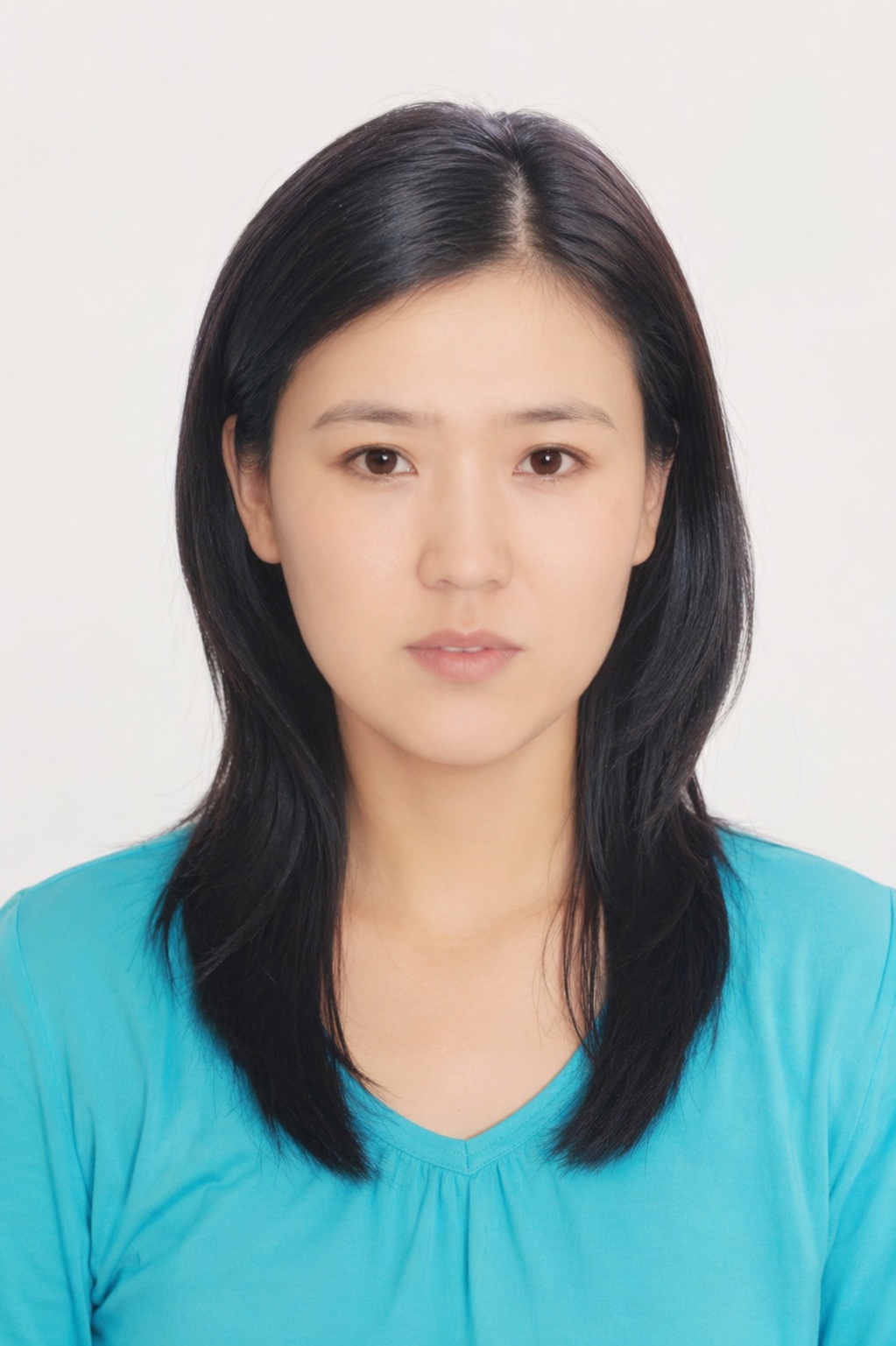 Source image for Serious Portrait Transforms into Flowing Hair Greeting Wave