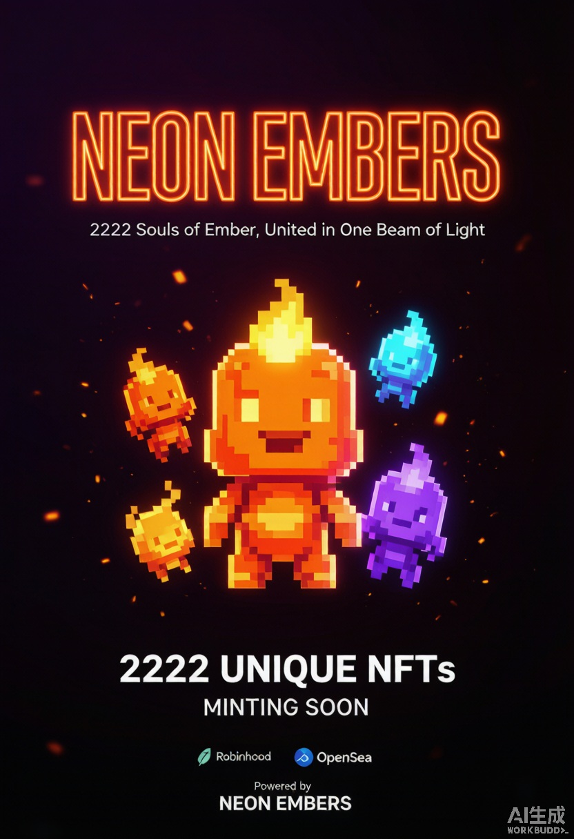 Source image for Neon Ember Pixel Spirits Glow and Gather in Hypnotic Animation