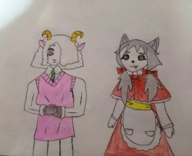 Source image for Hand-Drawn Anthropomorphic Goat and Cat Characters Come to Life